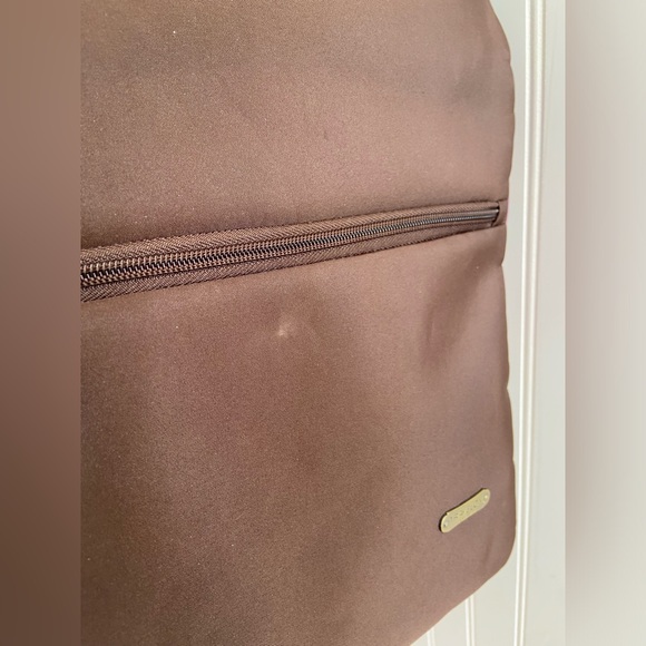 Travelon Cross Body Anti Theft Travel Bag Brown Pink Lining Polyester Nylon - Picture 14 of 16